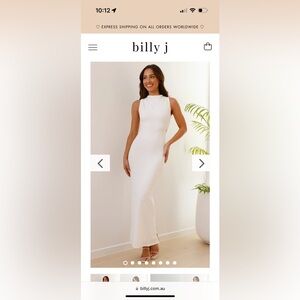 Billy J white Belinda Dress. New with Tags. AU size 6. Size chart attached.